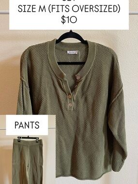 Mod Ref Olive Green Knit Sweater Set